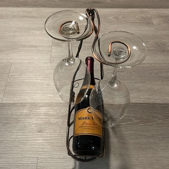 Wine rack with 2 glasses holder - Picture 1 of 5